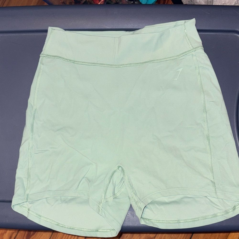 Gymshark Light Mint Green Athletic Bike Shorts